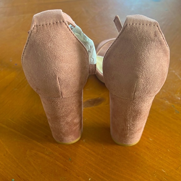 Women's Blush Barely There Square Toe Block Heeled Sandals-pink US Size 8 - Picture 3 of 7